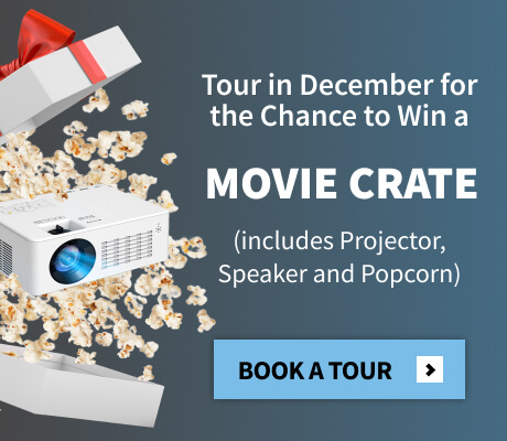 Take a tour in December for a chance to win a movie crate (includes projector, speaker and popcorn).